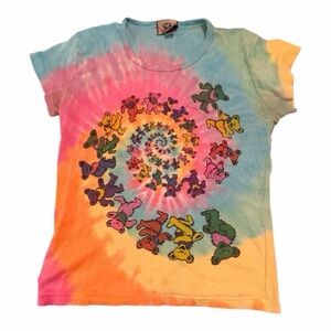 🌈 Vintage 1997 Grateful Dead Tie Dye | Liquid Blue | L | Dancing Bears Spiral